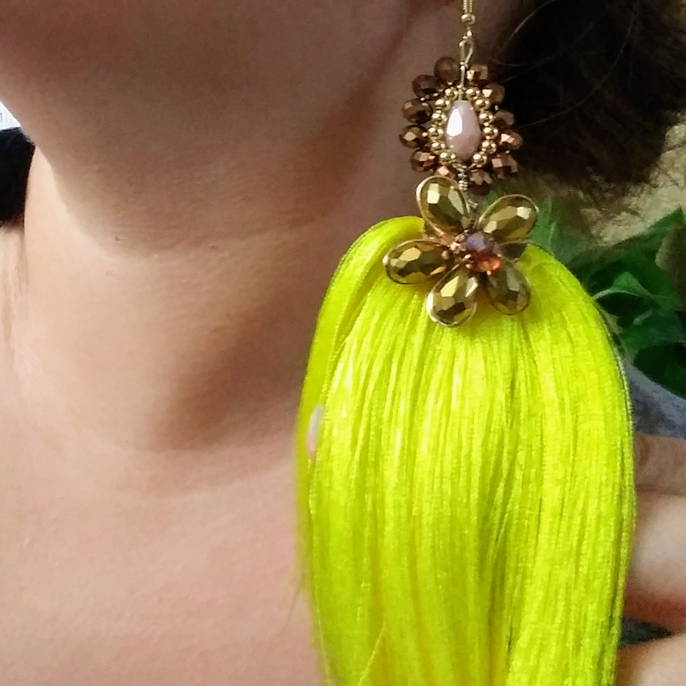 Aretes de cristal artesanales
